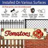 2D Flat, Vintage Fresh Tomatoes Illustration. Metal Wall Sign - Aluminium Decorative Sign, 15.7×3.94inch Retro Wall Art Suitable for Home, Bar, Cafe