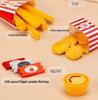 Wooden Hamburger & French Fries Pretend Play Set – Toy Kitchen Gift for Kids