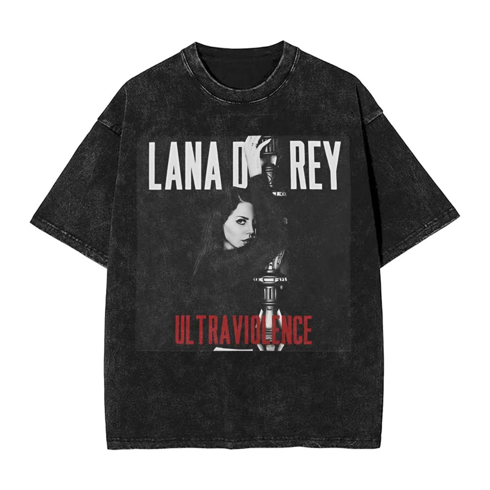 Lana Del Rey CANTANTE Maglietta Stampata Lavata Streetwear Hip Hop T-shirt Casual per Uomo Donna Cotone Streetwear