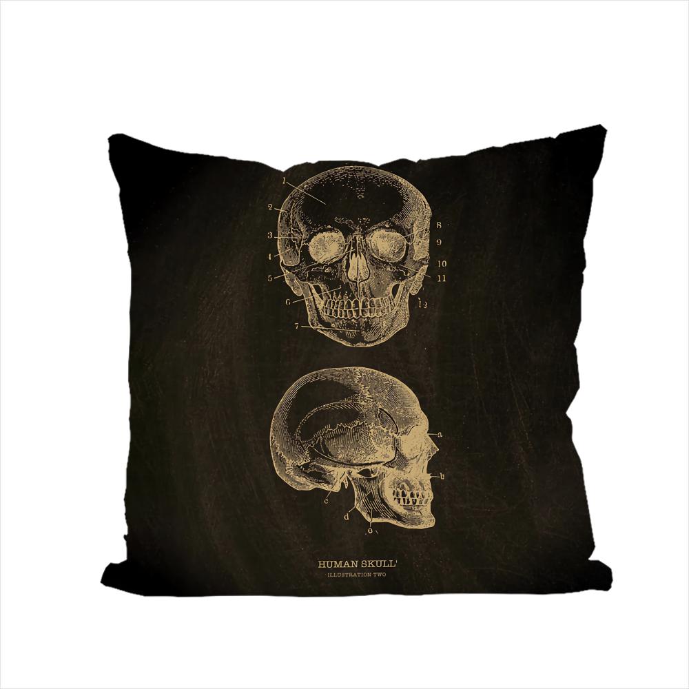 Anatomical Skeleton Pillow Case For Car Sofa Decorative Home Doublesided Print Plush Square Throw Pillow Cushion Cover