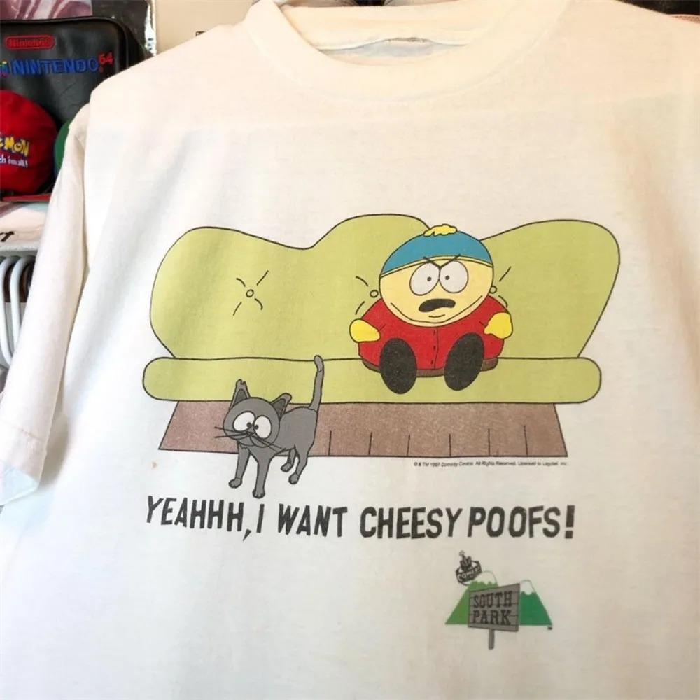 

2026 Літня Футболка South Park Смішна з Принтом Аніме З Круглим Коміром З Коротким Рукавом Чоловіки Жінки Бавовняні Топи Футболка Оверсайз S чорний