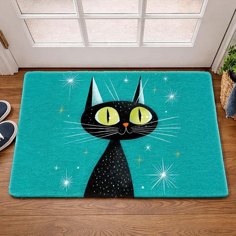 Cute Cat Bathroom Floor Mat Imitation Cashmere Floor Mat Household Bathroom Door Absorbent Foot Mat