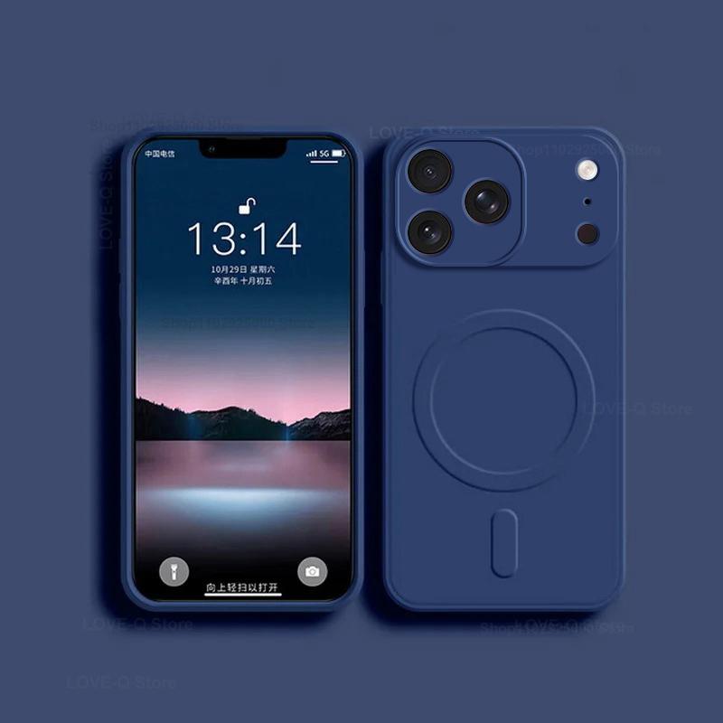 Magnetic Original Magsafe Liquid Silicone Phone Case For iPhone 17 16 12 15 14 13 Pro Max Plus Air Wireless Charge Soft Cover