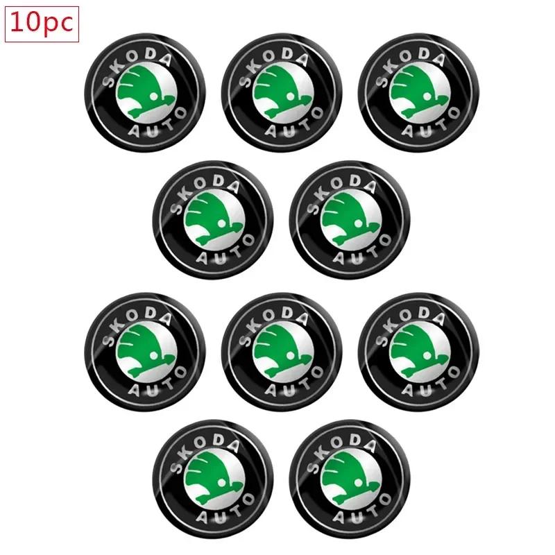 

Car Sticker 2025 New 10Pcs Car Logo Car Center ConsoleTrumpet Decoration Sticker For Skoda Octavia Fabia Superb Roomster Kodiaq
