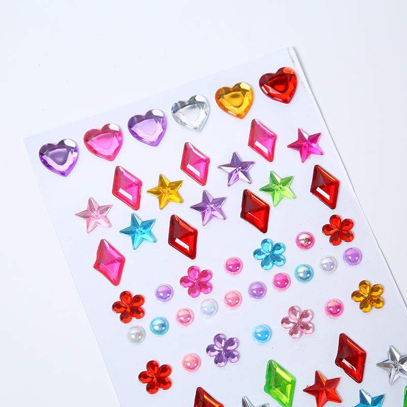 Children's 3D Crystal Gem Cartoon Stickers: Shiny Princess Rewards & Educational Stationery