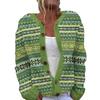 Women's Faux Wool Sweater: Winter 2025 Ancient Tribe Totem Print with Buttons