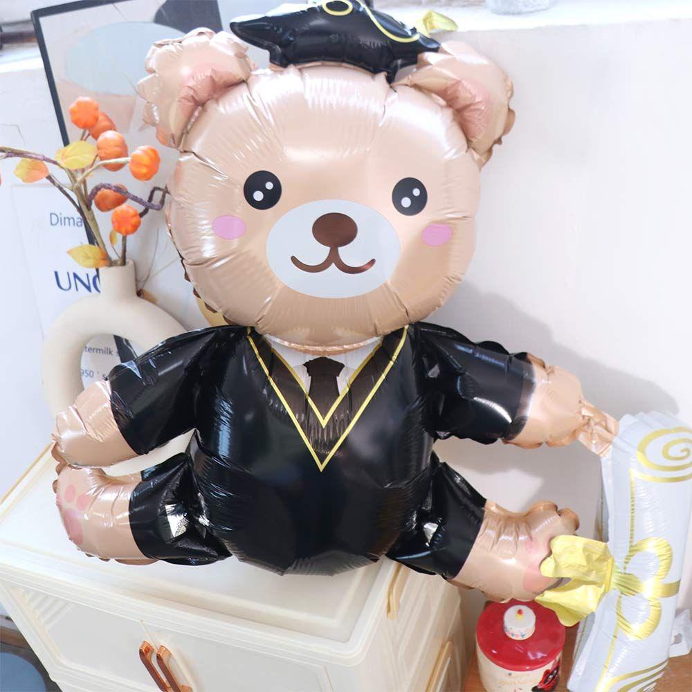 Cute Graduation Bear Balloon 96.52 cm Holding Graduation Party Balloon Aluminum Film 4D Helium Globos Decor