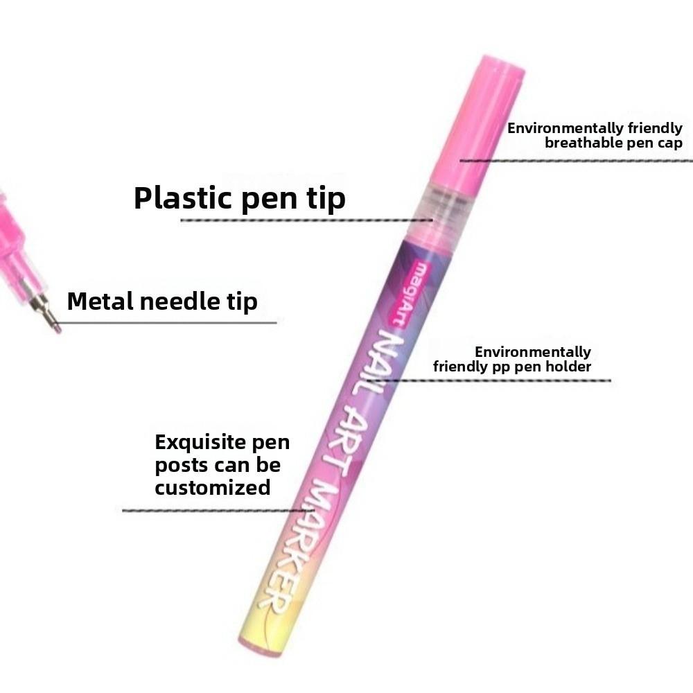 Marcadores de Nail Art DIY para Unhas de Gel Canetas de Tinta Acrílica à Prova d'Água Nova Caneta Graffiti para Nail Art