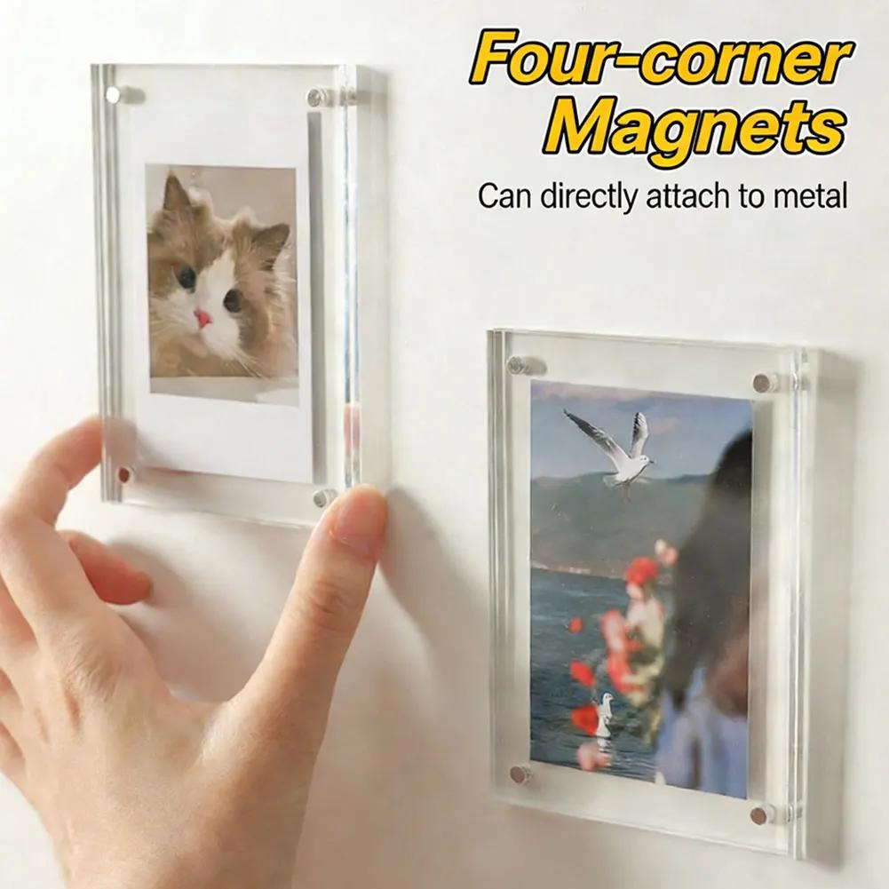 Ticket Commemorative Storage Holder Transparent Acrylic Magnetic Photo Frame Fridge Sticker Display Frame Home Decoration