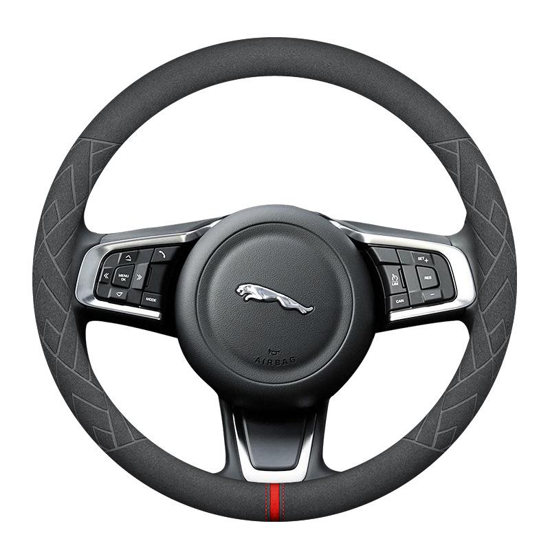 Jaguar Steering Wheel Cover: Suede and Leather for XJ, XEL, F-PACE, XFL, E-PACE, XE