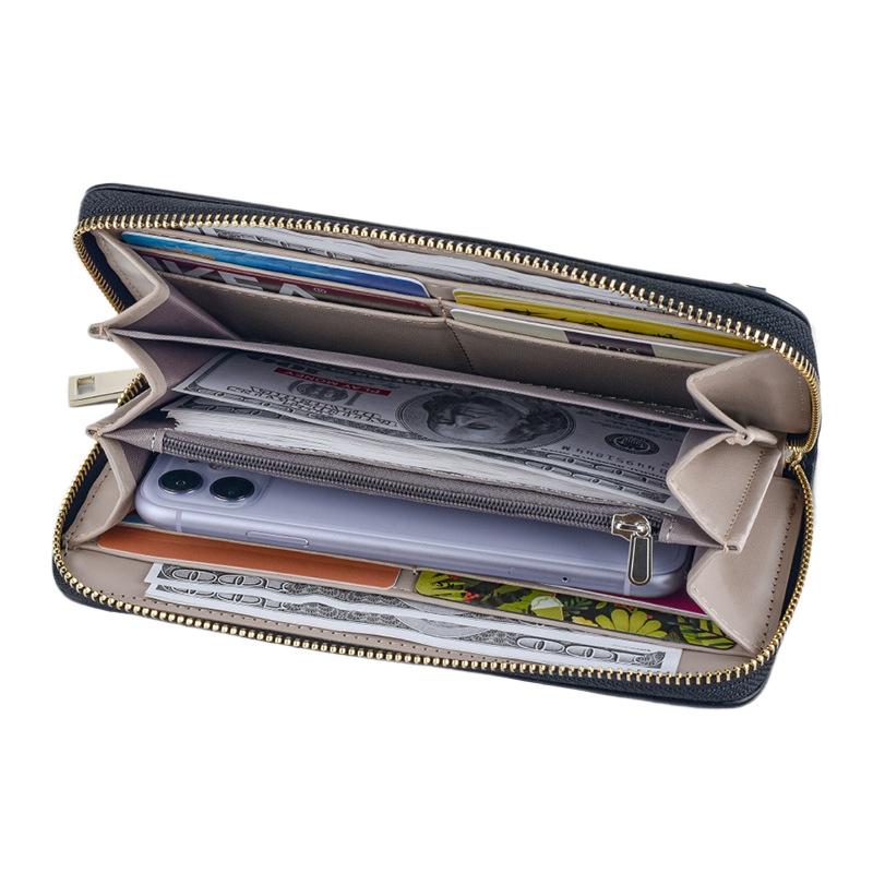 Leather Zip Wallet  Accordion Wallet
