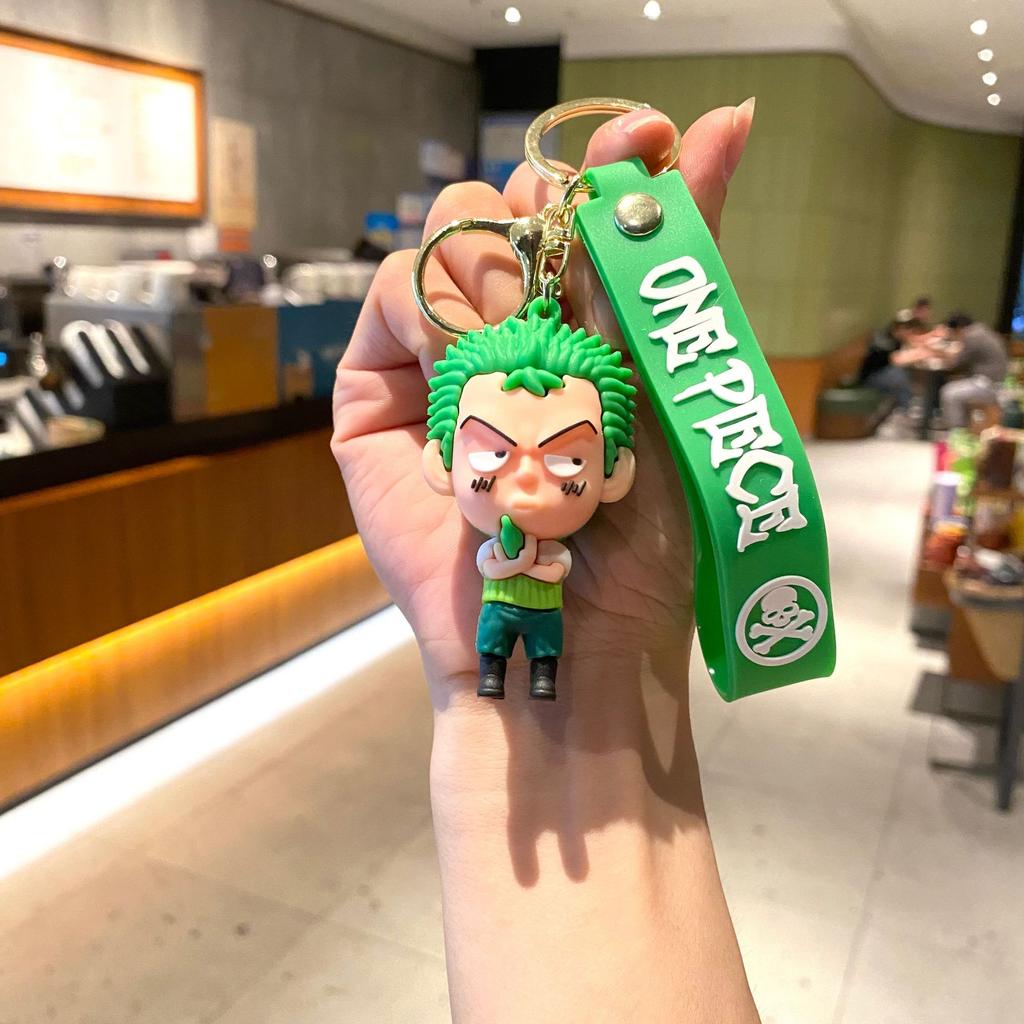 Perfect New Cartoon One Piece Key Chain Luffy Zoro Nami Usopp Chopper Robin Franky Brook Jinbe Children's Student Model Doll Bag Pendant