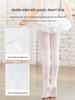 Spring/Summer Anti-Pilling White Velvet 90D Children's Dance Tights - Perfect for June Performances