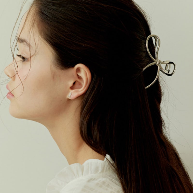 

murmur Ribbon bow hair claw Silver