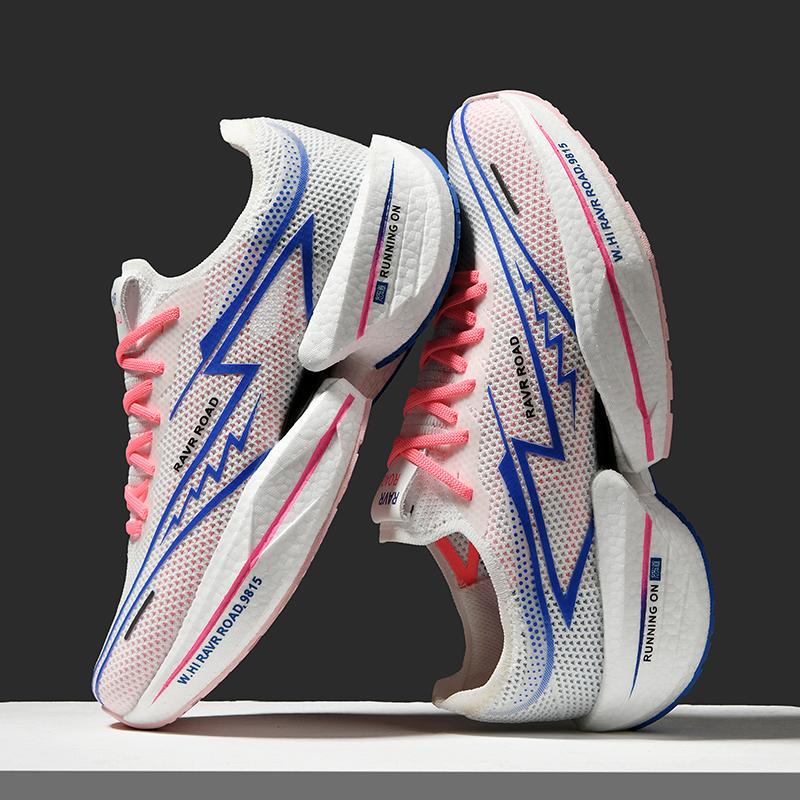 

Marathon Air Cushion Carbon Plate 3.0 Men Sports Running Shoes Breathable Lightweight Women s Comfortable Nonskid Sneakers 35 розовый