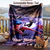 Miraculous Ladybug Flannel Blanket, Personalized Custom Name Text, Soft Warm Plush Throw Blanket For Gift