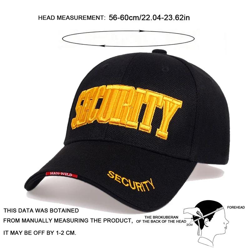 Unisex Security Letter Embroidery Baseball Caps Spring And Autumn Outdoor Adjustable Casual Hats Hip Hop Hat Sunscreen Hat