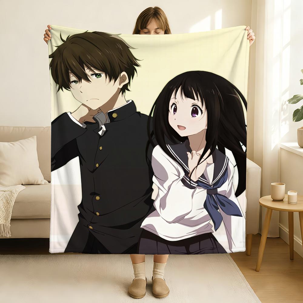 Anime Hyouka Oreki Hotaro Eru Chitanda Blanket Soft and Skin Friendly For Couch Bed Napping Bedspread All Seasons Comforter 75x90cm