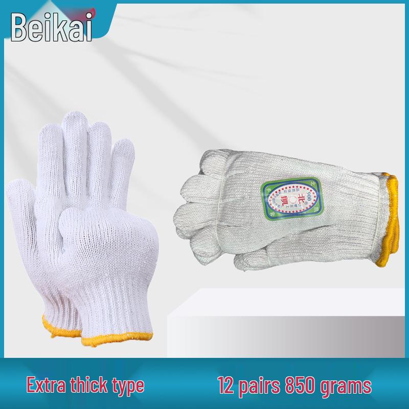 Bei Kai Heavy-Duty Cotton Yarn Safety Gloves for Construction and Repair