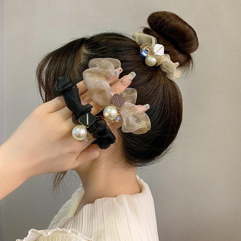 Korean Simple Mesh Scrunchies Women Girls Elastic Hair Rubber Bands Accessories Tie Hair Rope Headdress Headwear Ponytail Holder