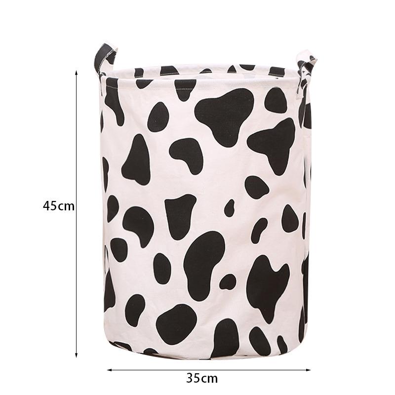Cotton Linen Dirty Laundry Basket Foldable Round Waterproof Organizer Bucket Clothing Children Toy Large Capacity Storage Home