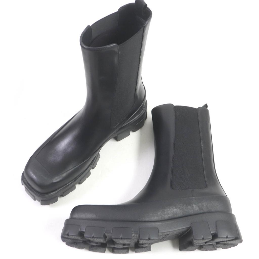 Pristine PRADA Boots Monolith Chelsea Shoes with Thick Soles Leather Mens 10 2UG007 Used
