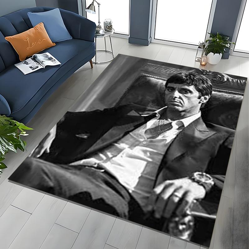 Tappeto Classico Scarface Tony Montana Movie Art per Camera da Letto Soggiorno Divano Decorazione Zerbino per Casa, Grande Tappeto Antiscivolo per Bambini