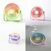 New Mini Usb Fan Color Changing Portable Desktop Fan With Built-in Battery Ideal For Students Dormitories Characters)