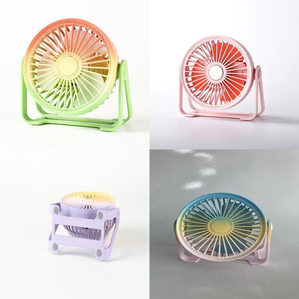 New Mini Usb Fan Color Changing Portable Desktop Fan With Built-in Battery Ideal For Students Dormitories Characters)