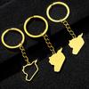Ethnic Unisex Stainless Steel Letter Pendant Keychain