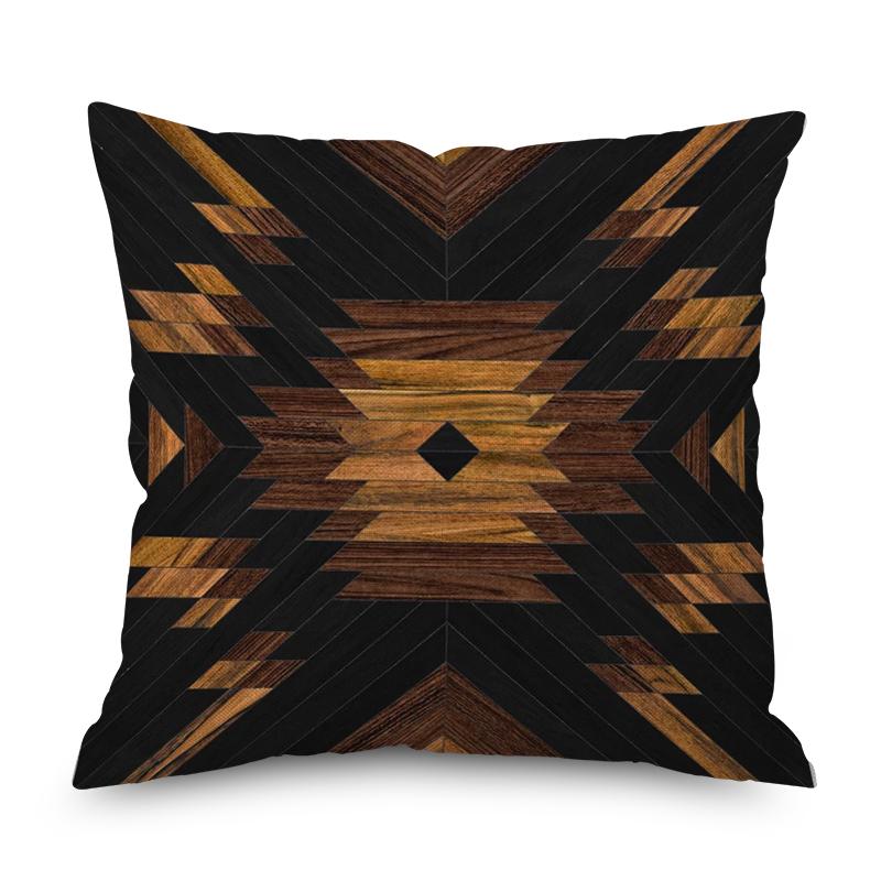 Home Decor Nordic Brown Geometric Ornament Pillow Cover Sofa Chair Printed Car Cushion Cover