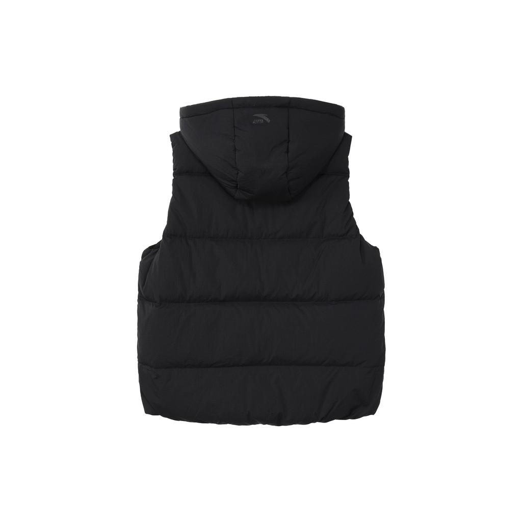 Anta Life Series Solid Color Water-Repellent Snow Shell Down Vest Women Vest Black 962348912-5