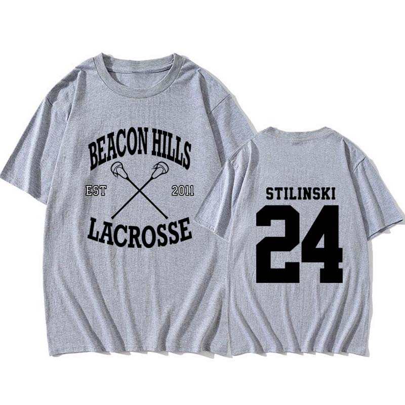 Beacon Hills Bedrucktes T-Shirt Damen Sommer Lässig Locker Mode Harajuku High Street Rundhals Kurzarm Oberteile T-Shirt Unisex