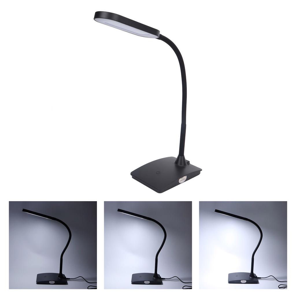 LED Desk Lamp Home Salon Office Beauty Tattoo Microblading Flexible Adjustable Dimmable Table Lamp (Black)
