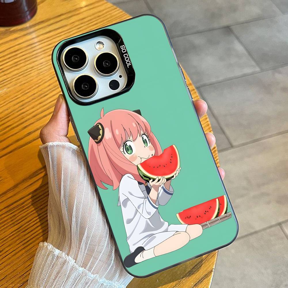 

Daughter S-P-Y x A-Anya Cute Phone Case For iPhone 16 17 15 14 12 13 Pro Max Black Candy Matte Shockproof Cover iPhone15plus