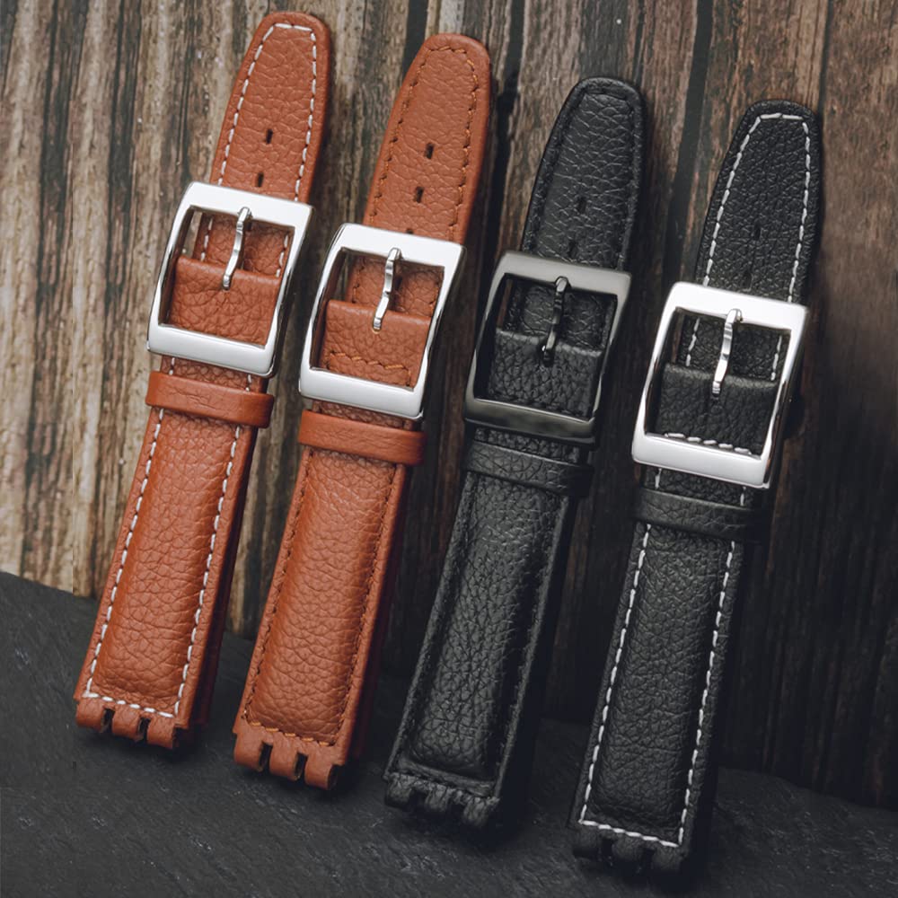 Chocoman 17mm/19mm Replacement Watch Band for Swatch (Includes 3 Spring Bars, Spring Bar Remover, and Box)