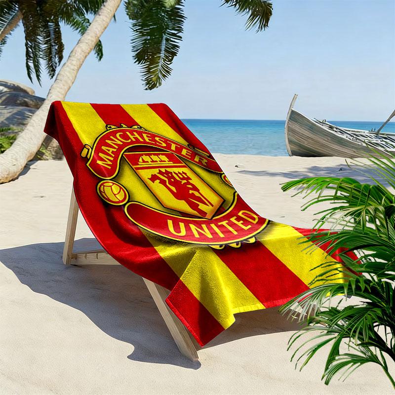 Royal MUFC Crown Print Beach Towel, Large Soft Quick Dry Towel for Beach Camping Swimming
