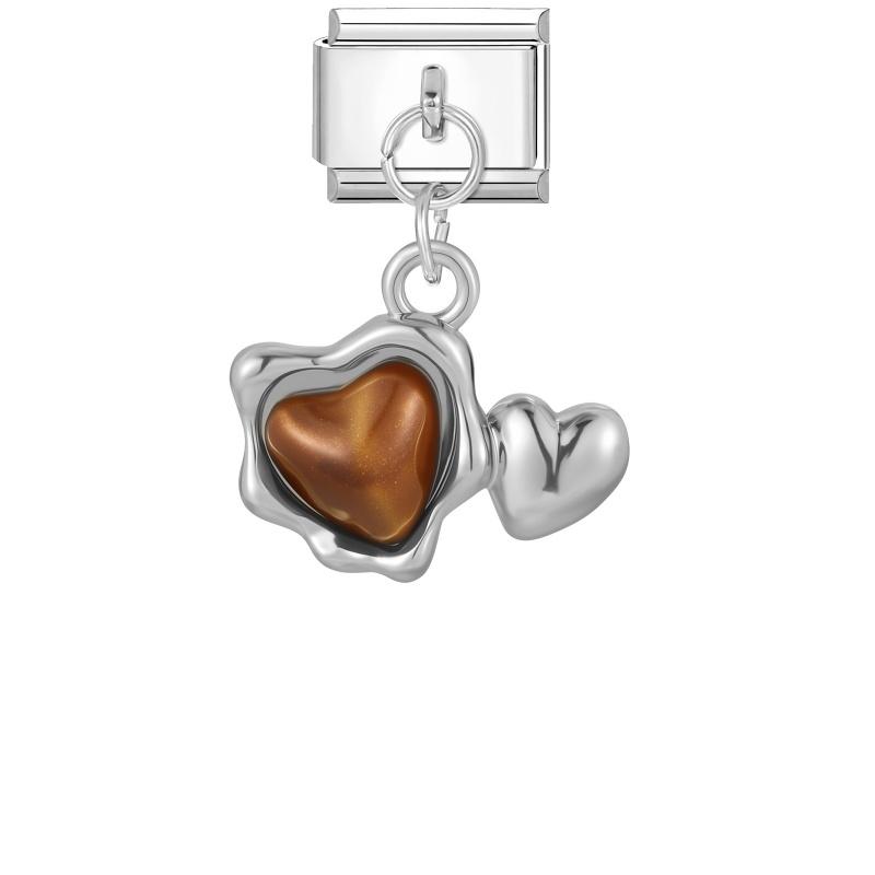 New Glitter Bow Shell Moon Butterfly Heart Cherry Dreamy Pendant Italian Charm Links Fit 9MM Stainless Steel Bracelet DIY Making