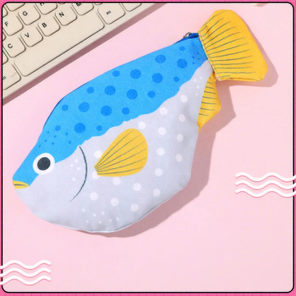 Creative Fish Shape Large Capacity Pencil Case Cute Student Multifunction Stationery Organizer Bag
