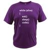 While Alive Tshirt Eat Sleep Code Funny Tee Tops Men Programming Joking Cotton T Shirt Unisex