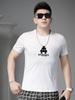 European Style 2025 New Round Neck Short-Sleeve T-Shirt for Men, Summer Trendy Brand Printed Casual Top, Slim Fit Half-Sleeve Tee