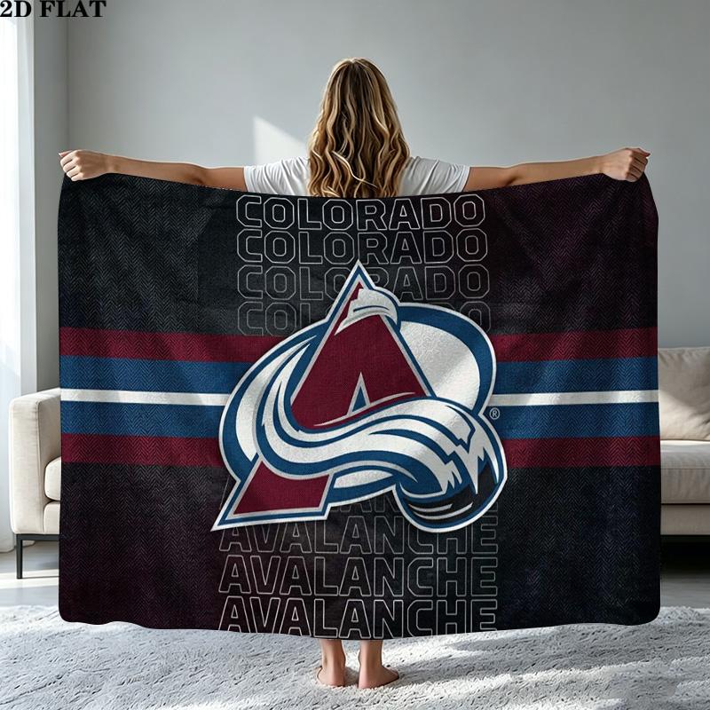 Colorado Avalanche Print Flannel Blanket High Quality Warm Comfortable Cover for All Seasons Perfect for Gifts Home Decor