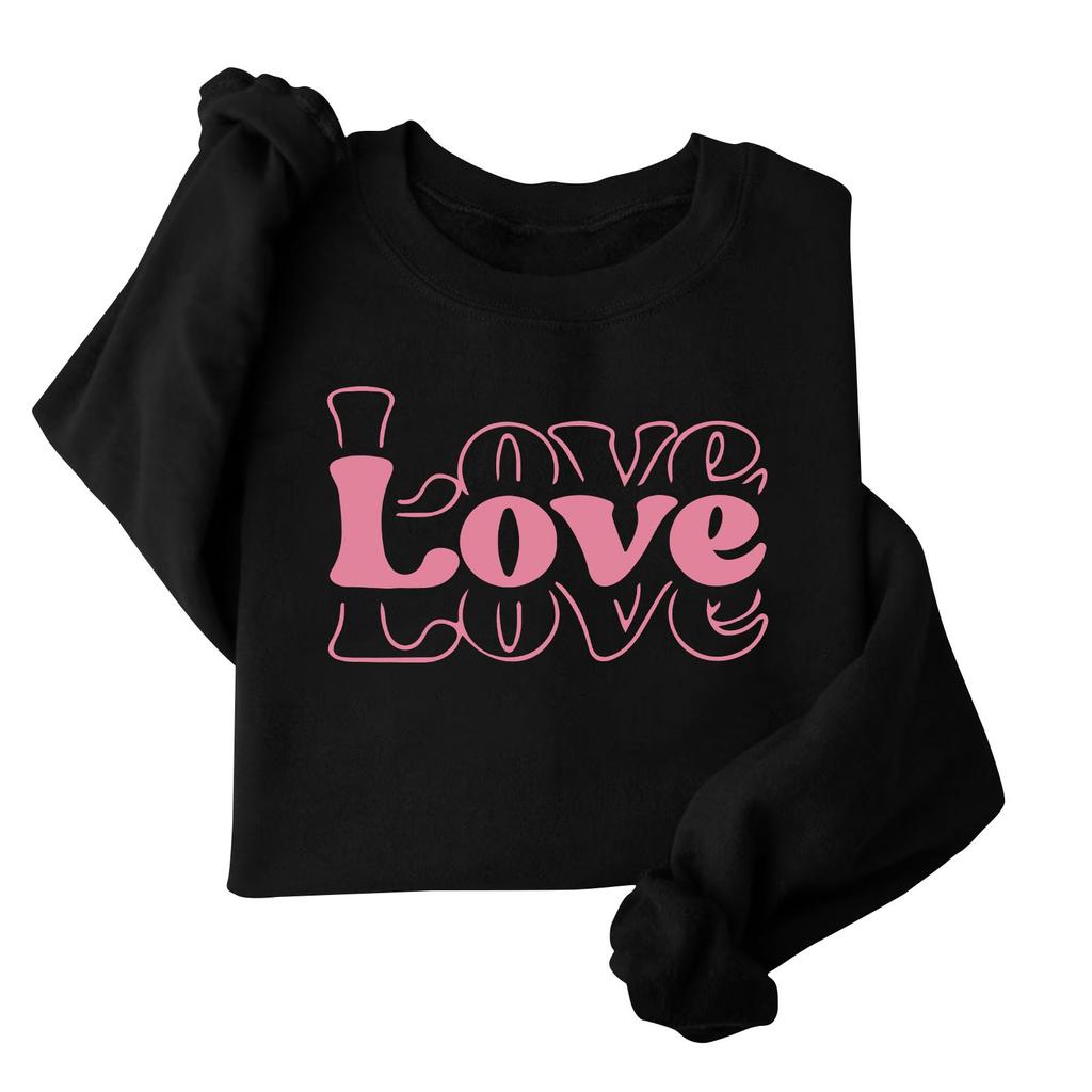 Damen Sweatshirt Lässig Langarm Atmosphäre Top Locker Beliebt Rundhals Pullover Sweatshirt Top