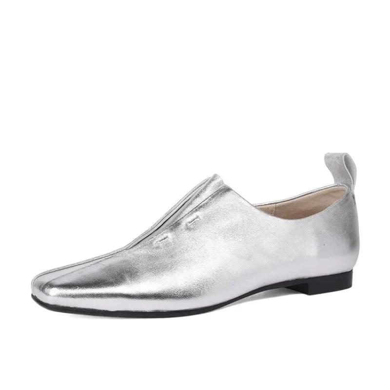 French Giant Soft Milk Shoes Deep Mouth Single Shoes Women's Flat Bottom 2025 Spring Autumn New Style Square Head Design