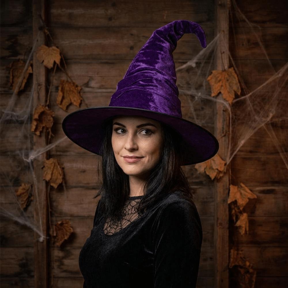 Gefalteter Lolita Hexenhut Großer Rand Damen Zaubererhut Party Kopfschmuck Halloween Hut Damen