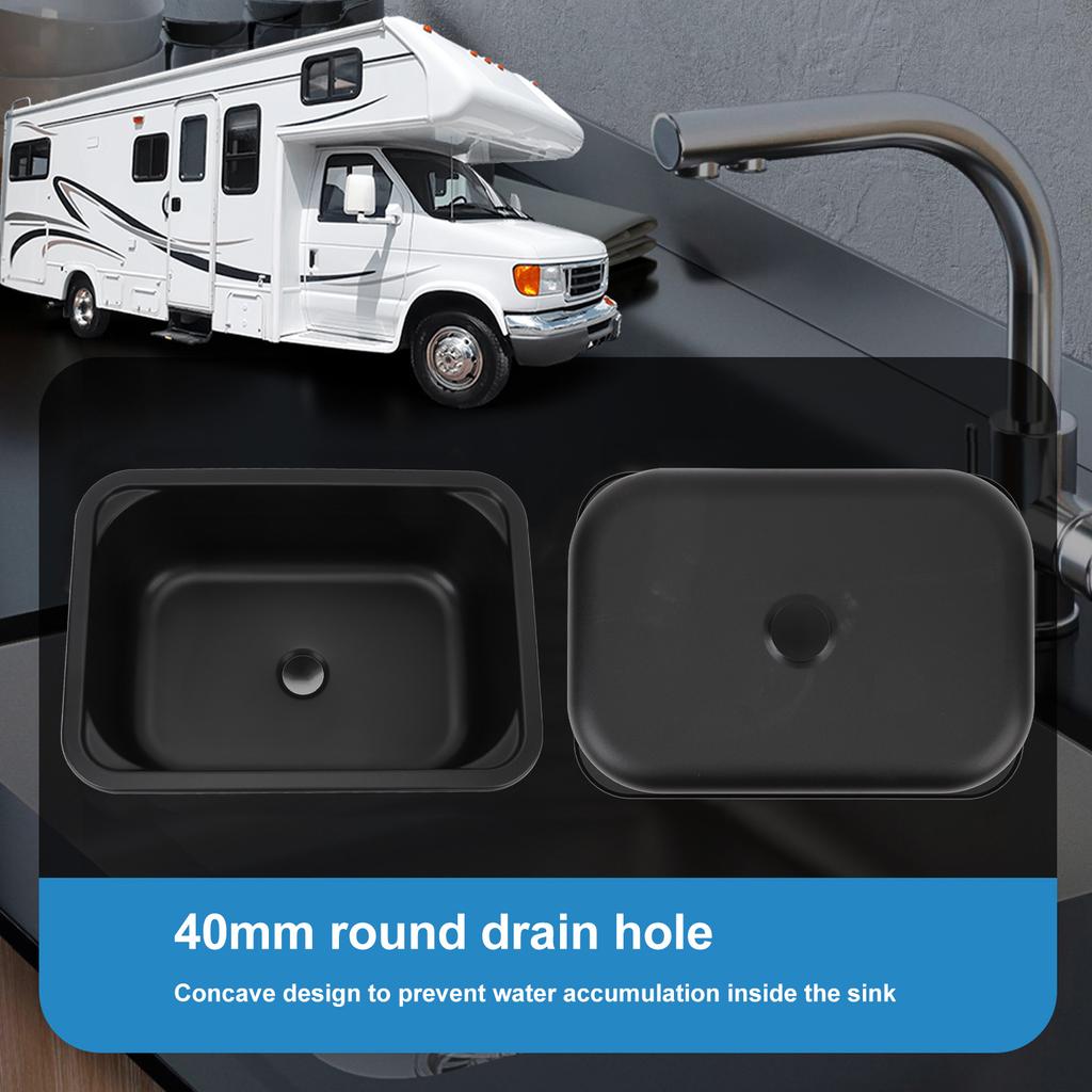 Zlew RV Zlew RV Pojemność 12L 15 X 11 X 5,7 cala Jednokomorowy zlew ze stali nierdzewnej z otworem odpływowym 40 mm do łodzi RV Kampera
