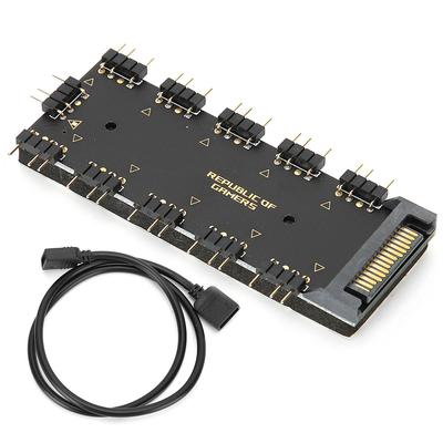 Cabo Divisor Hub Hub de Refrigeração da CPU Eletrão PC Computador Adaptador AURA RGB 5V Versão Alimentada por SATA 5V