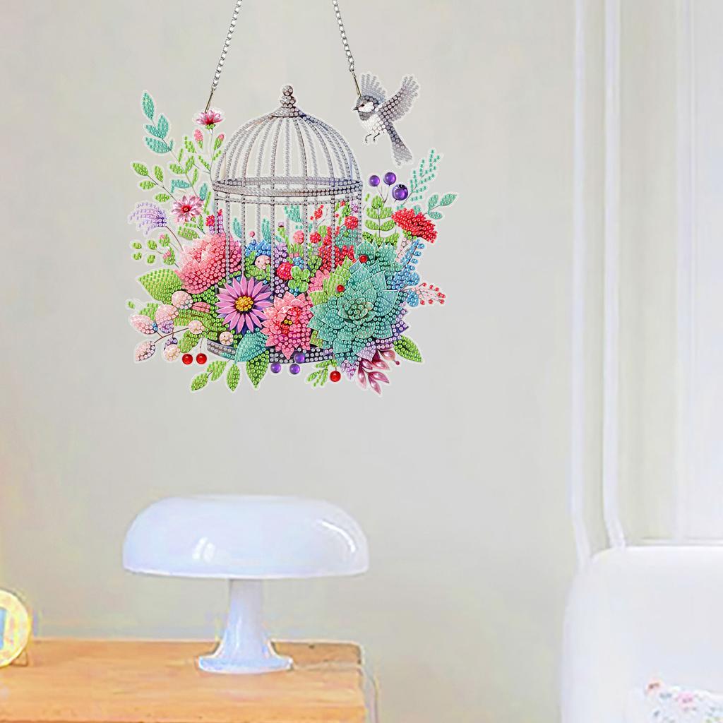 Animal Theme 2D Flat DIY Acrylic Rhinestone Diamond Art Window Pendants Diamond Painting Dots Pendant Wall Door Decoration