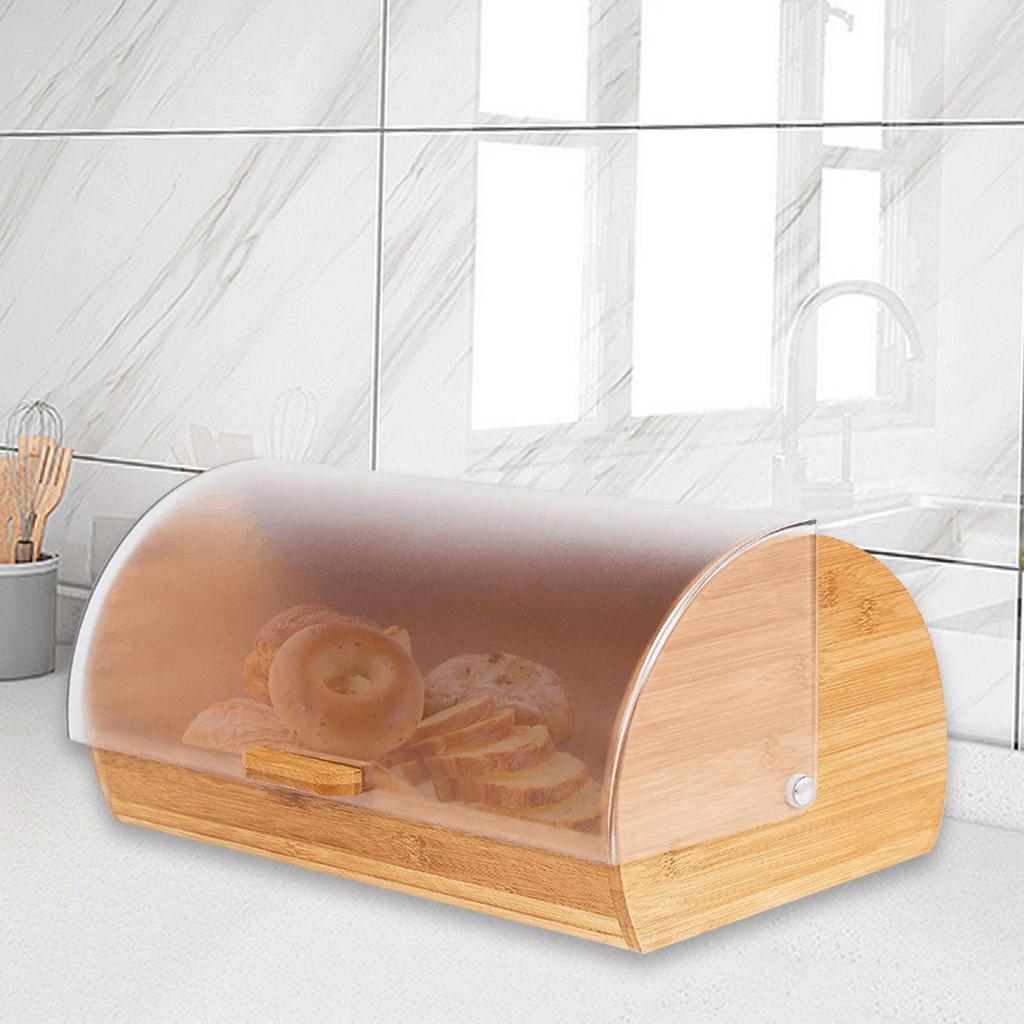Bamboo Bread Box with Lid Versatile Storage, for Toast Donuts Bagels & Pastries, Kitchen Home Countertop Organizer