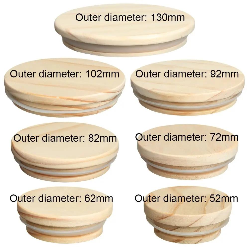 Various Sizes Kitchen Organization Bottle Sealing Caps Canning Storage Mason Jar Lid Wide Mouth Cover Wood Lids